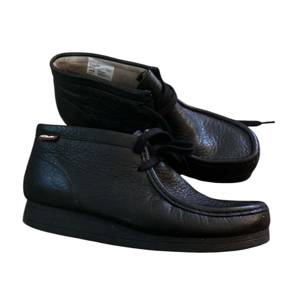 Clarks Black Leather Chukka Boots